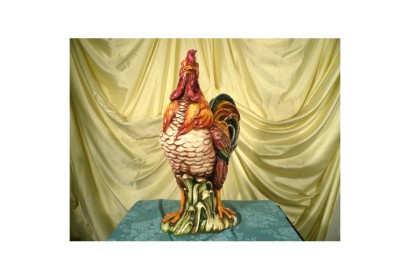 Rooster Decorated Patinated Large