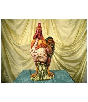 Rooster Decorated Patinated Large