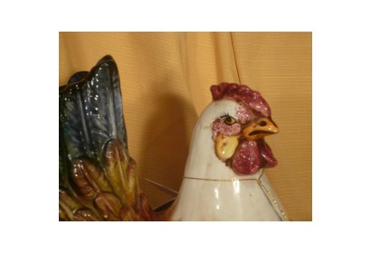 Small Hen Decorated Patinated