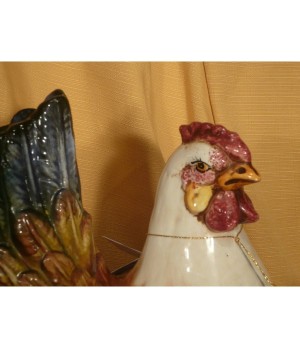 Small Hen Decorated Patinated