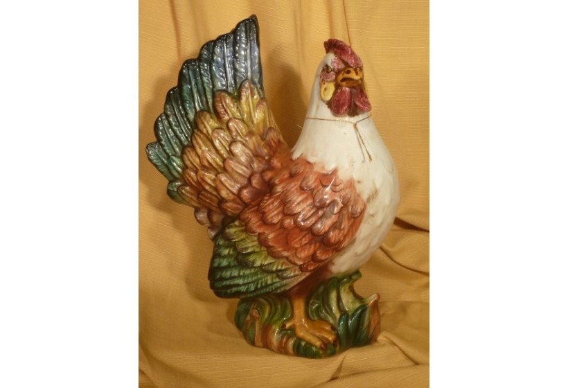 Small Hen Decorated Patinated