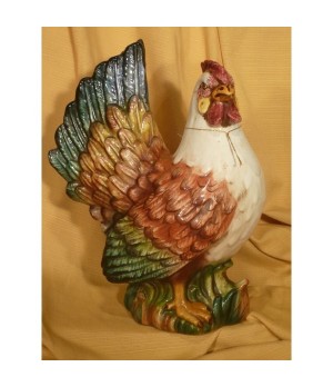 Small Hen Decorated Patinated