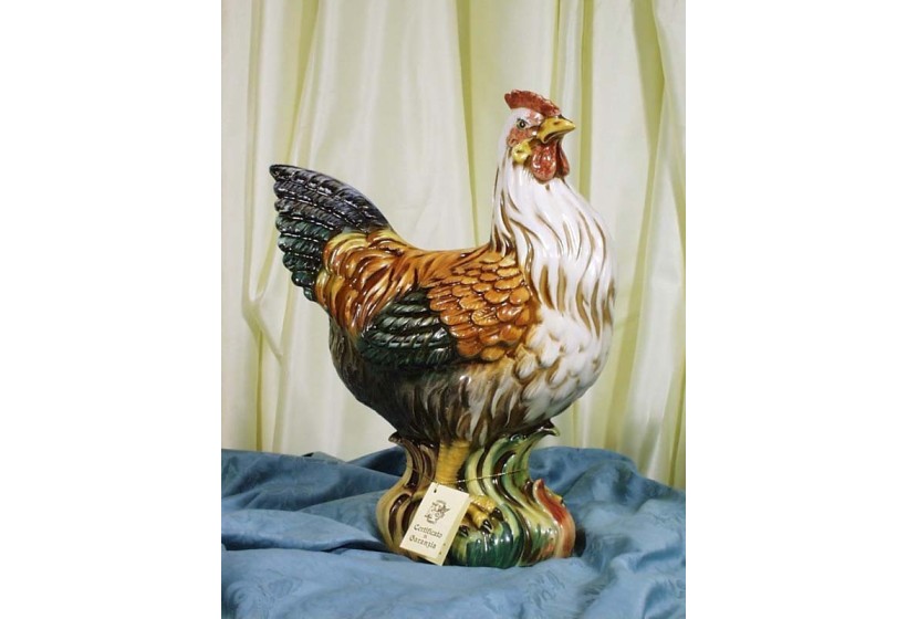 Medium Hen Decorated Patinated