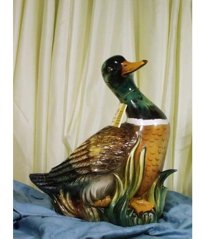 Duck Decorated Patinated High Neck