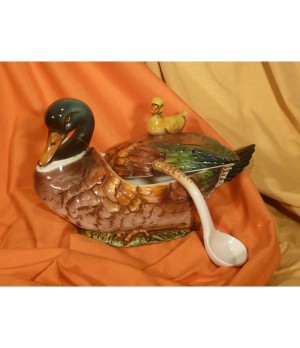 Tureen Mallard with Chick