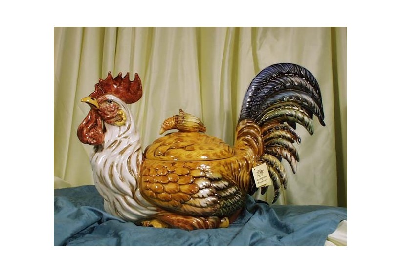 Tureen Rooster Crouched