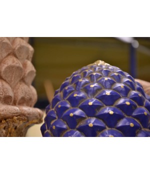 Pine Cone Blue and Gold Tris