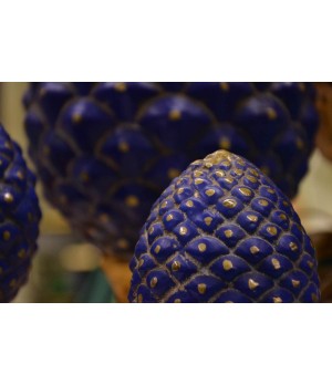 Pine Cone Blue and Gold Tris