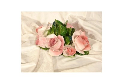 Candleholder Oval Pink Roses