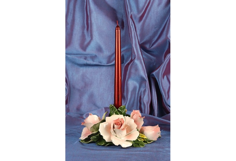 Candleholder Round Pink Roses