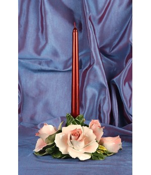 Candleholder Round Pink Roses