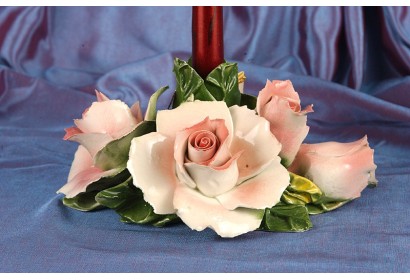 Candleholder Round Pink Roses