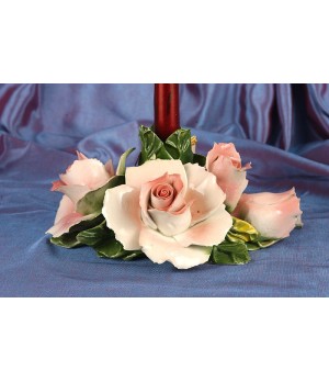 Candleholder Round Pink Roses