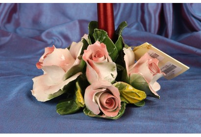 Candleholder Round Pink Roses