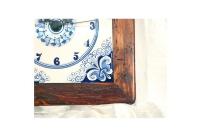 Orologio Quadrato da Parete con Cornice in Legno Vario Blu