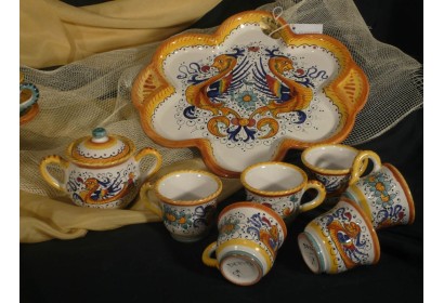 Coffe Set x 6 with Flower Tray and Sugar Bowl Classic