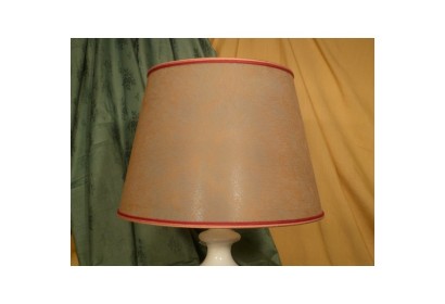 Lampada Anfora con Piede Tagliato Fiori Rosso Geraneo