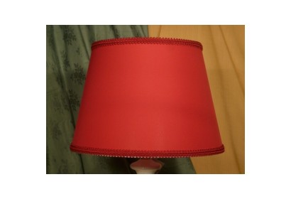 Lampada Anfora con Piede Tagliato Fiori Rosso Geraneo