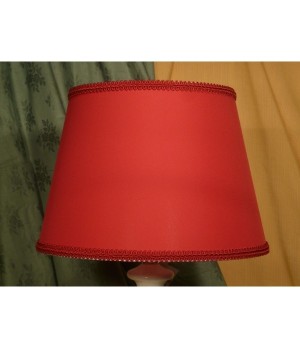 Lampada Anfora con Piede Tagliato Fiori Rosso Geraneo