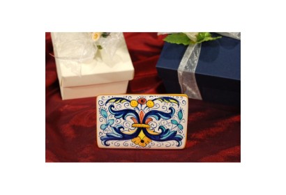 Ceramic Small Box Rectangular Low Ricco Deruta Colors