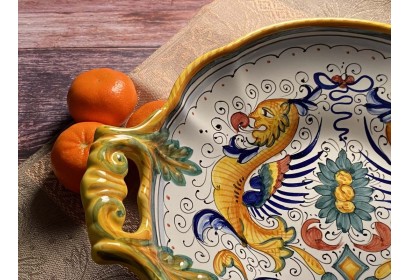 Centrepiece/Fruit Bowl Leaf Handles Raffaellesco