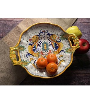 Centrepiece/Fruit Bowl Leaf Handles Raffaellesco