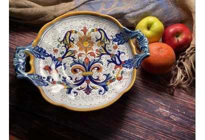 Centrepiece/Fruit Bowl Leaf Handles Ricco Deruta Colori