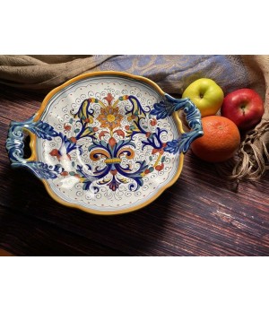 Centrepiece/Fruit Bowl Leaf Handles Ricco Deruta Colori