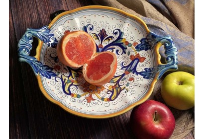 Centrepiece/Fruit Bowl Leaf Handles Ricco Deruta Colori