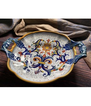 Centrepiece/Fruit Bowl Leaf Handles Ricco Deruta Colori