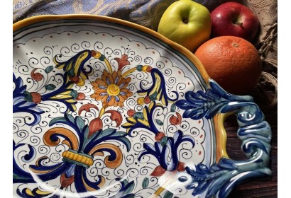 Centrepiece/Fruit Bowl Leaf Handles Ricco Deruta Colori