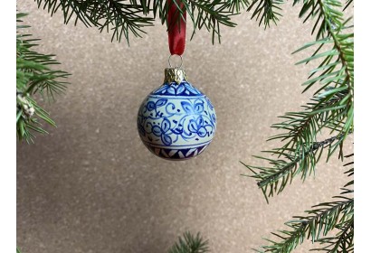 Christmas Ball Blue Landscape