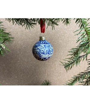 Christmas Ball Blue Landscape