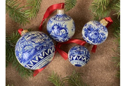 Christmas Ball Blue Landscape