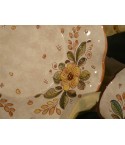 Centrotavola/Fruttiera Manici a Foglia Fiori Graffiti